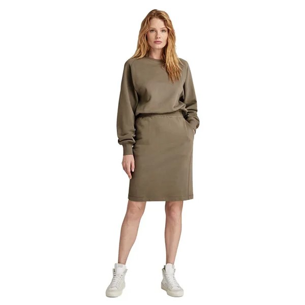 Платье G-Star Ventilation long sleeve midi, коричневый