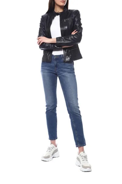 Кожаная куртка женская VENETTI LEATHER&FUR Z-08 синяя 44