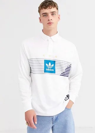 Белое поло регби adidas Skateboarding-Белый