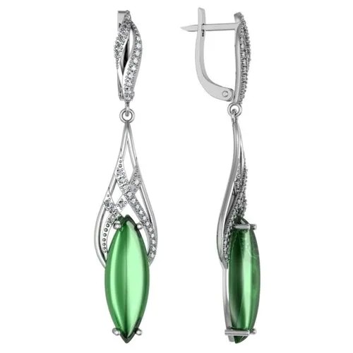 Серьги с фианитами и агатами из серебра 361452-AG22FA11