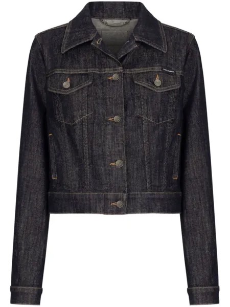 Dolce & Gabbana джинсовая куртка с логотипом, серый