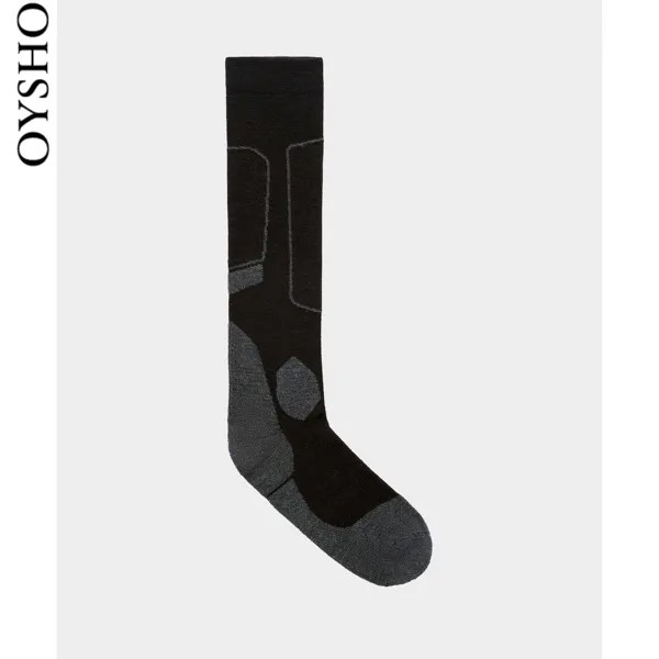 Носки высокие Oysho с ворсом, черный