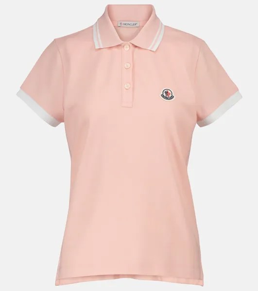 Рубашка-поло из хлопкового пике MONCLER, розовый