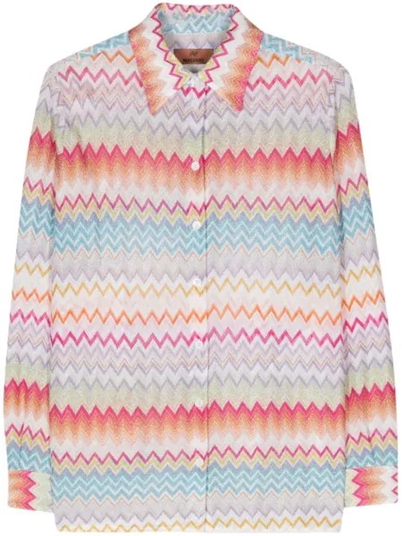 Missoni рубашка с узором зигзаг, белый