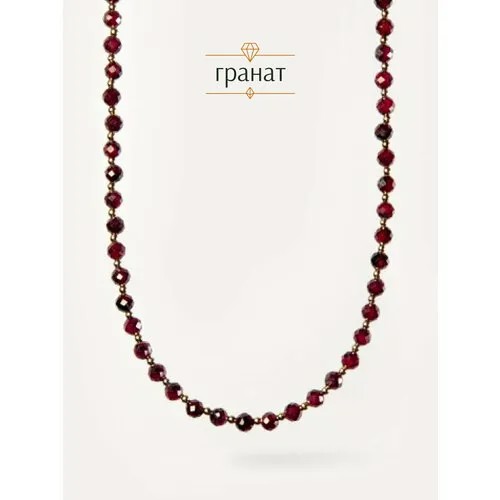 Чокер BL Jewelry Lounge, турмалин, хризоколла, жемчуг пресноводный культивированный, лабрадор, лазурит, аквамарин, гранат, амазонит, агат, топаз, цитрин, корунд, малахит, берилл, длина 35 см, бордовый