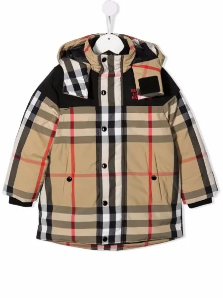 Burberry Kids куртка с капюшоном в клетку Vintage Check