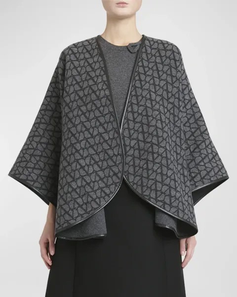 Toile Iconographe Пончо из шерсти и кашемира Valentino, цвет Kuh Grigio Grigio Antracite