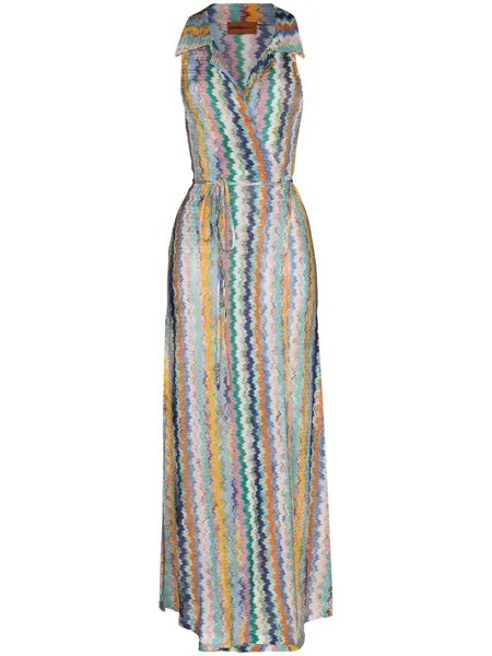 Missoni Mare платье миди с запахом и узором зигзаг