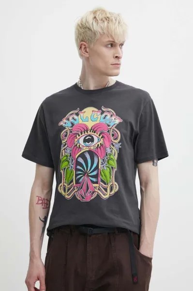Хлопковая футболка Volcom, серый