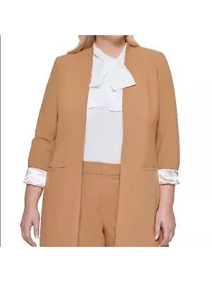 CALVIN KLEIN Womens Beige Logo Blazer Wear To Work Blazer Jacket Plus 16W Womens