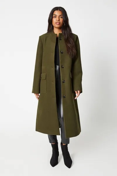 Миниатюрное пальто без воротника на пуговицах Wallis, зеленый