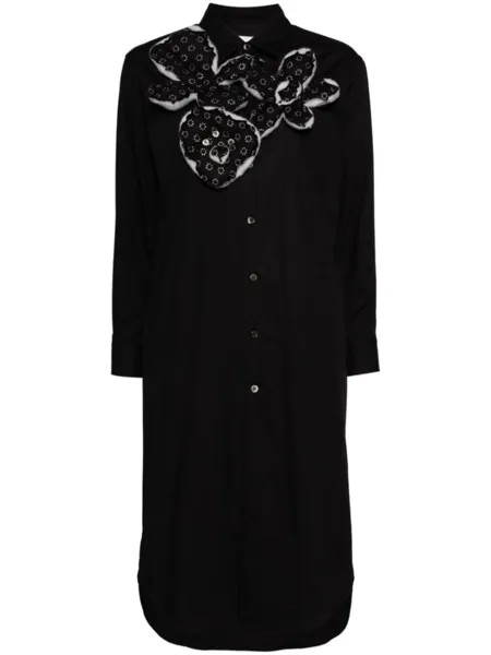 Comme des Garçons TAO рубашка с длинными рукавами и цветочным узором, черный