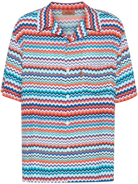 Missoni рубашка с принтом зигзаг, синий