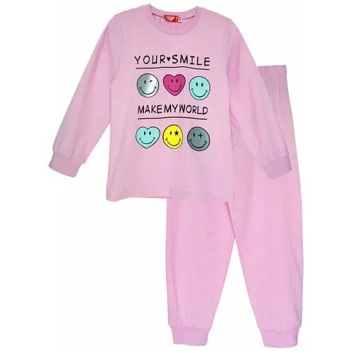 91157 Пижама для девочки розовый размер 110-60_Let's Go