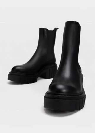 Stradivarius Ботильоны С Эластичной Вставкой На Рифленой Подошве Черный 40