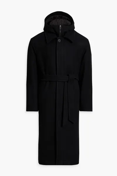 Пальто с капюшоном и поясом из фетра Le 17 Septembre, черный