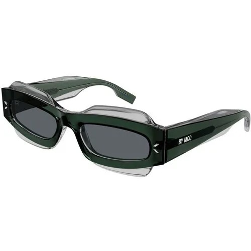 Солнцезащитные очки Alexander McQueen, серый, зеленый