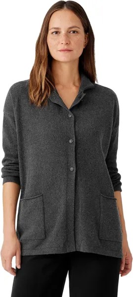 Свитер High Collar Cardigan Eileen Fisher, цвет Charcoal