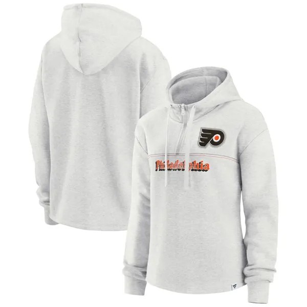 Женская худи Fanatics с логотипом Ash Philadelphia Flyers True Classics Legacy с молнией четверть четверти Fanatics