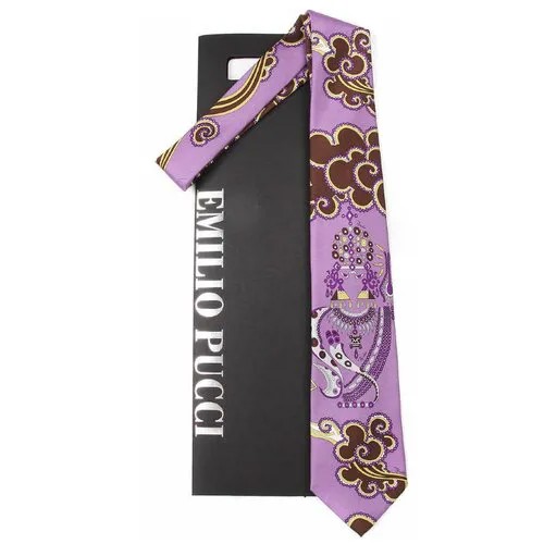 Сиреневый галстук с красивым рисунком Emilio Pucci 66760