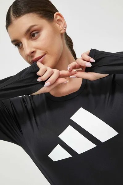 Лонгслив для бега Run It adidas Performance, черный
