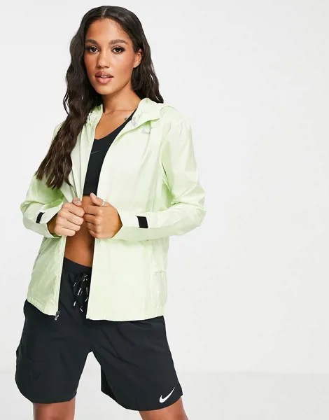 Куртка лаймового цвета с капюшоном Nike Running-Зеленый цвет