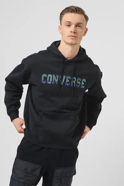 Худи с логотипом из органического хлопка Converse, черный