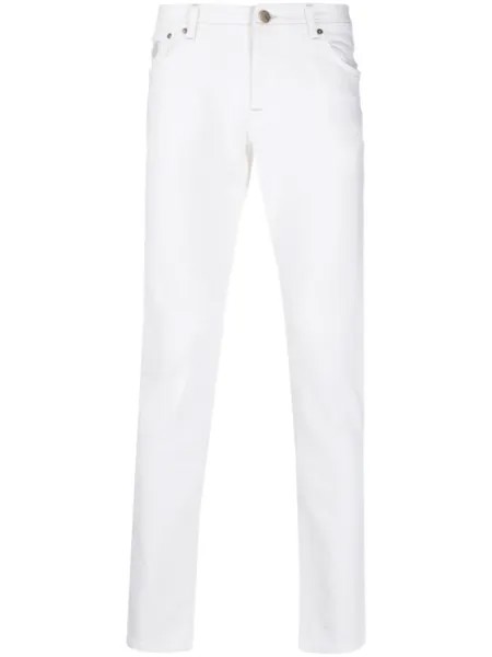 Corneliani брюки скинни с заниженной талией, белый
