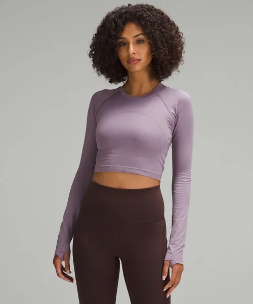 Укороченная рубашка с длинными рукавами Swiftly Tech 2.0 Lululemon, фиолетовый