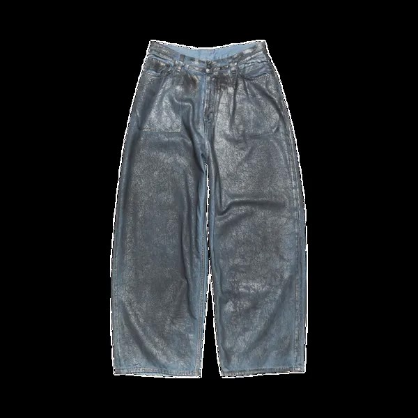 Джинсы Acne Studios Metallic 'Silver/Blue', серебряный