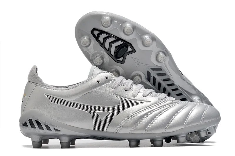 Кроссовки Mizuno Creation MORELIA NEO III мужские, уличная спортивная обувь Mizuno, серебристого/черного цвета, европейские размеры 40-45