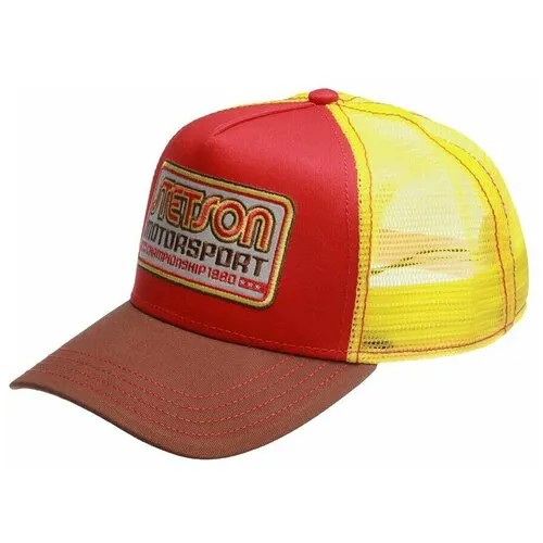 Бейсболка STETSON арт. 7751158 MOTORSPORT (красный / коричневый / желтый), размер ONE