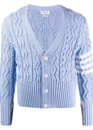Thom Browne фактурный кардиган с полосками 4-Bar
