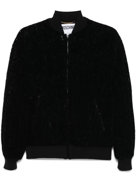 Moschino кружевной бомбер, черный