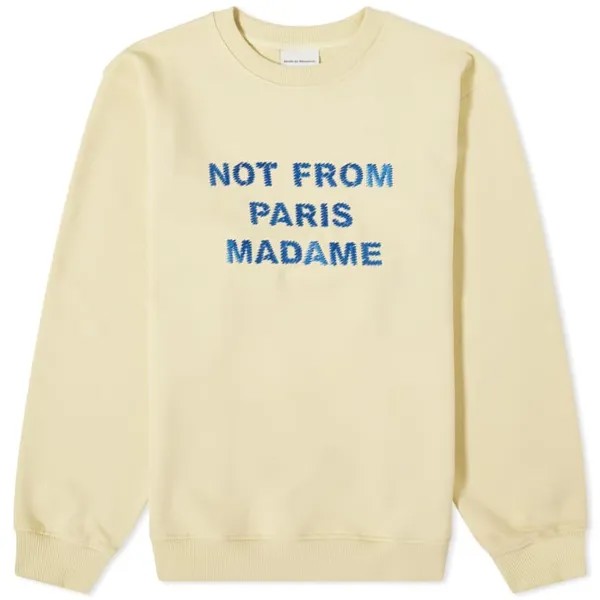 Свитшот Drole De Monsieur Not From Paris Madame Crew, бежевый