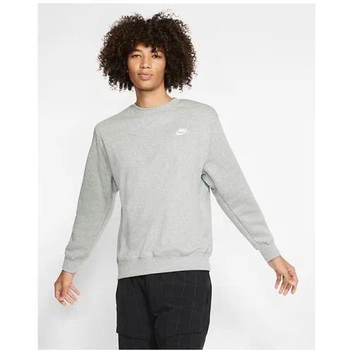 Свитшот спортивный NIKE M NSW CLUB CRW BB, размер 2XL, , dark grey heather/white