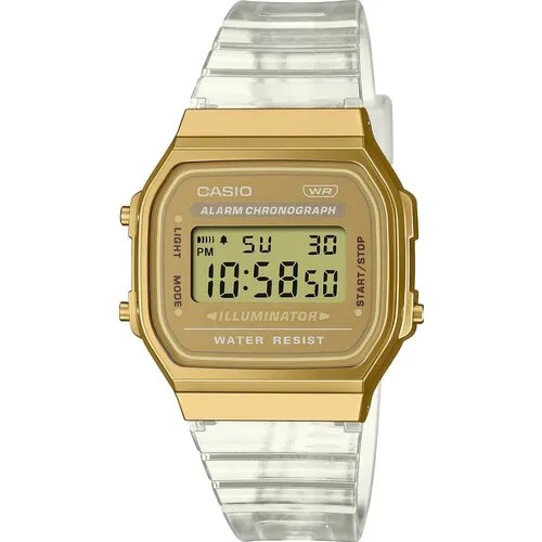 Наручные часы CASIO A-168XESG-9A, золотой, белый