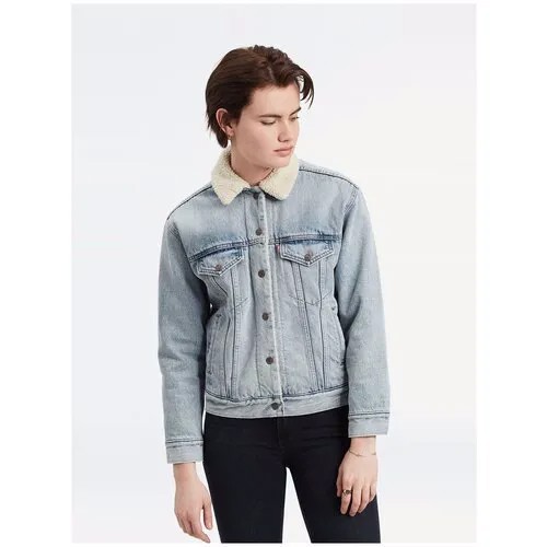 Джинсовая куртка Levi's Ex-Boyfriend Sherpa Trucker Jacket, размер L, голубой