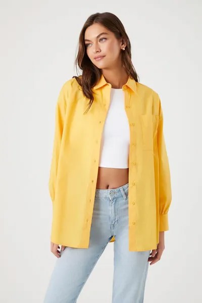 Рубашка оверсайз с закругленным краем Forever 21