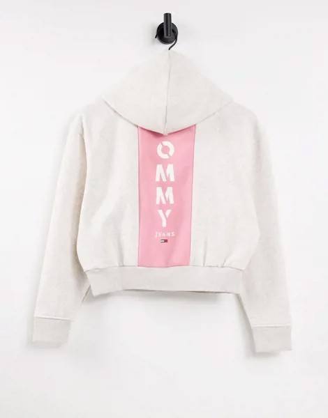 Худи розового цвета с контрастным логотипом на спине Tommy Jeans-Розовый цвет