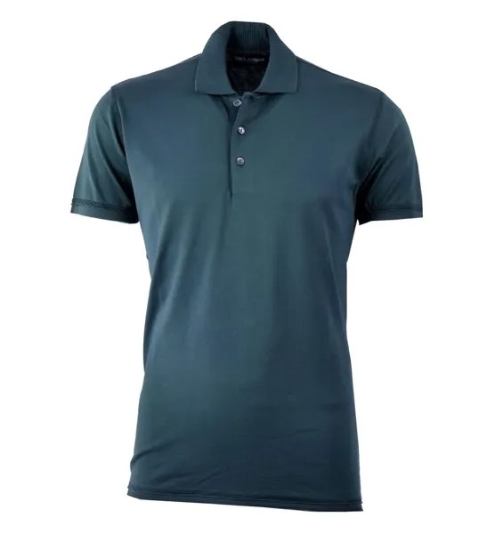 DOLCE - GABBANA Хлопковая рубашка-поло с логотипом Зеленая 44 США 34 XS 04239