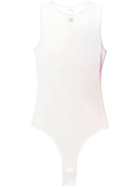 Courrèges боди Aura из тюля, нейтральный цвет