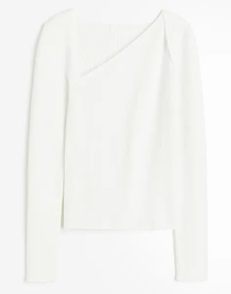 Джемпер H&M With Asymmetrical Neckline, белый