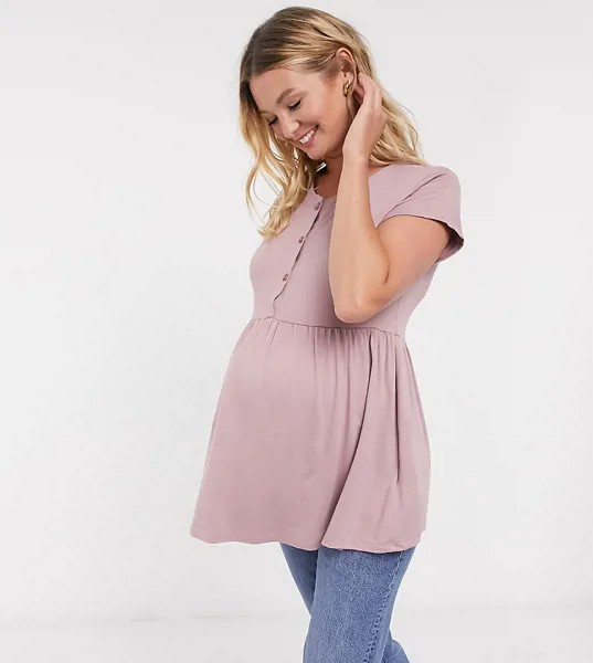 Лавандовый свободный топ для кормления с короткими рукавами ASOS DESIGN Maternity-Фиолетовый цвет