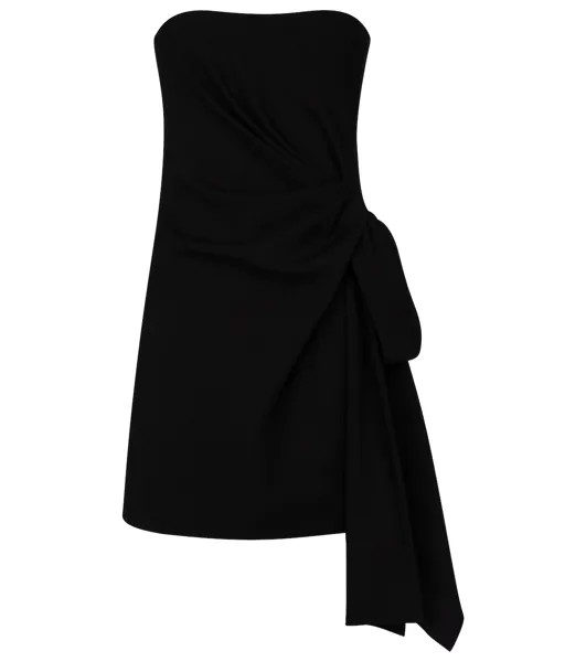 Мини-платье из крепа SAINT LAURENT, черный