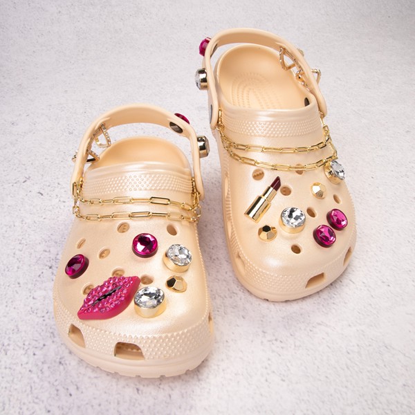 Классические блестящие сабо Crocs, цвет Vanilla