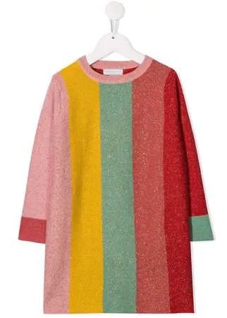 Stella McCartney Kids полосатое платье с люрексом