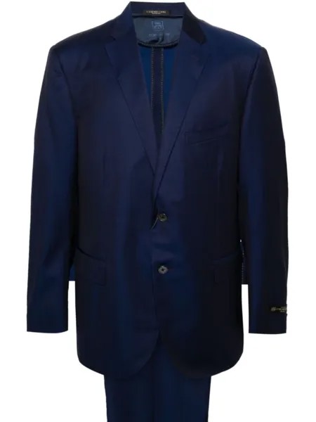 Костюм однобортный из натуральной шерсти Corneliani, синий