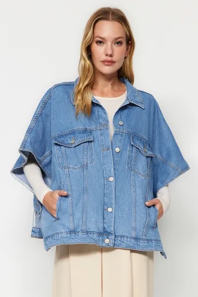 Куртка - Синий - Oversize Trendyol, синий