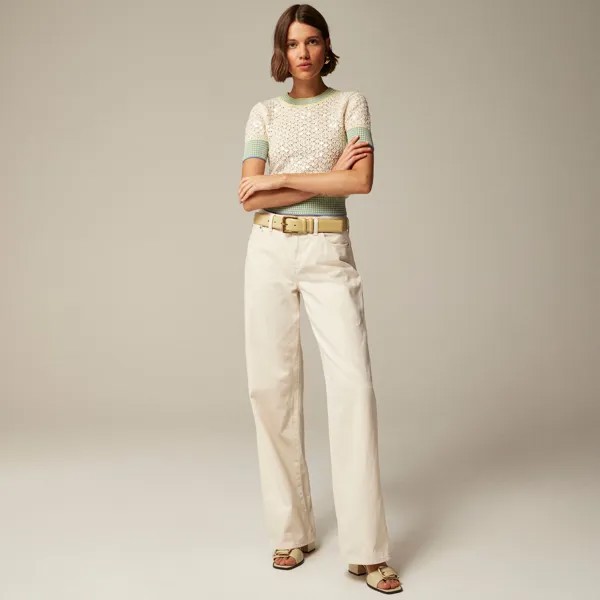 Джинсы широкие с низкой посадкой 1984 г. жесткие J.Crew, экрю